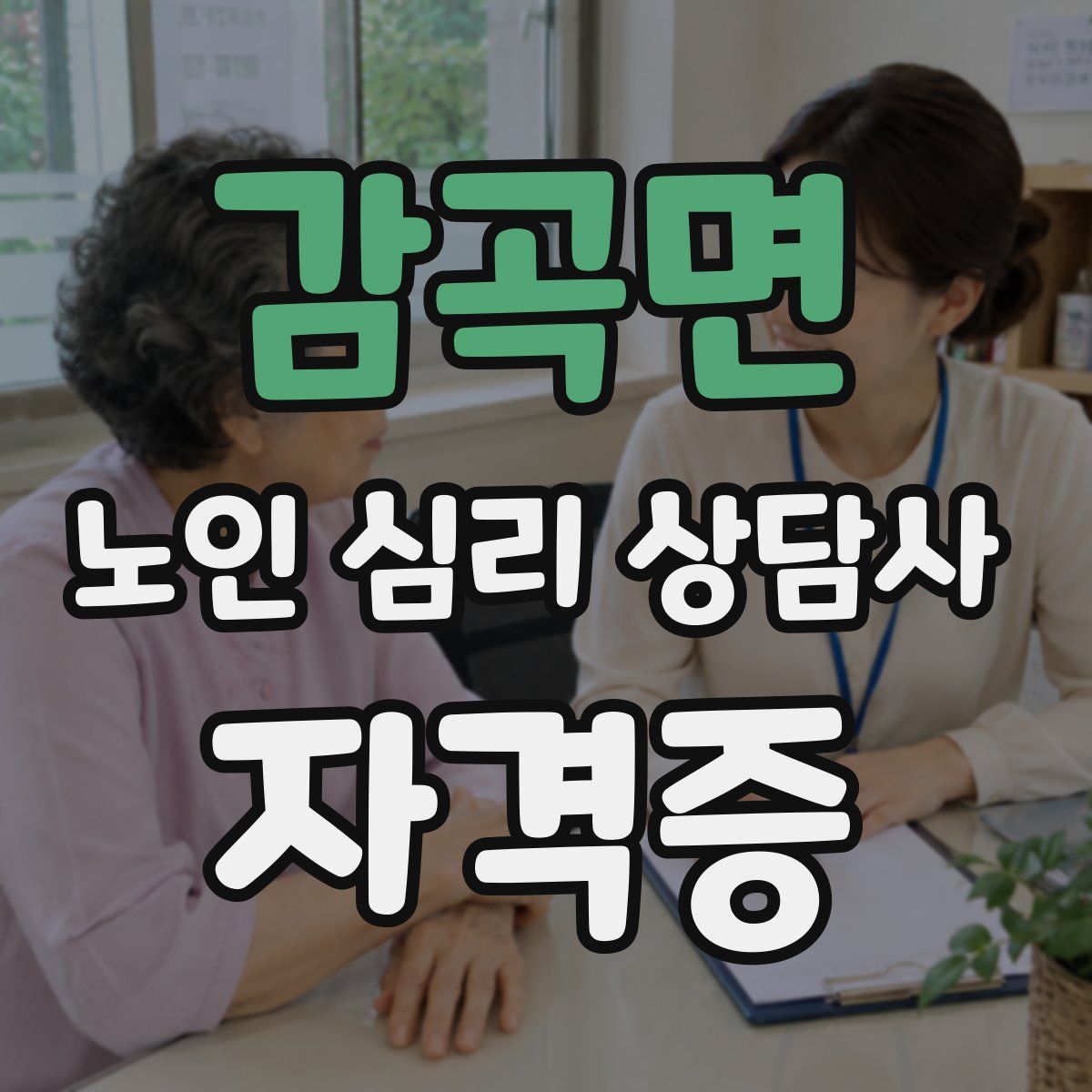 감곡면 노인 심리 상담사 자격증