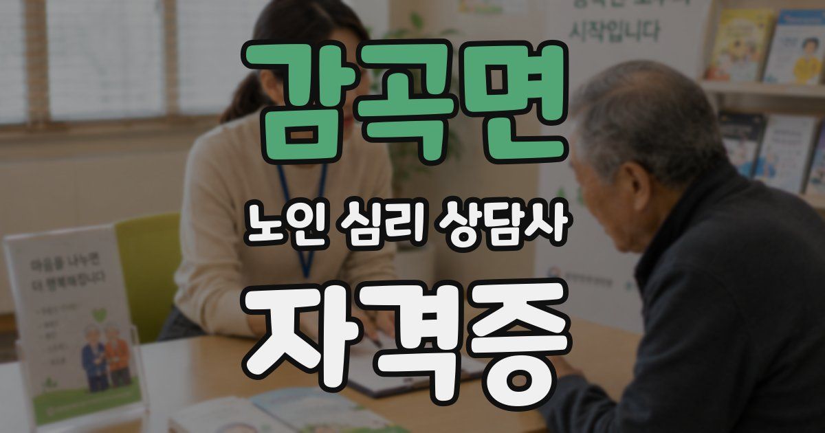 감곡면 노인 심리 상담사 자격증