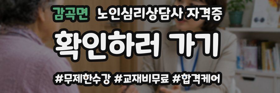 감곡면 노인 심리 상담사 자격증