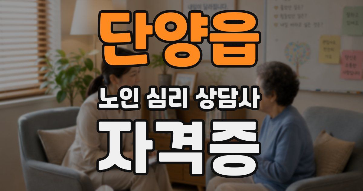 단양읍 노인 심리 상담사 자격증