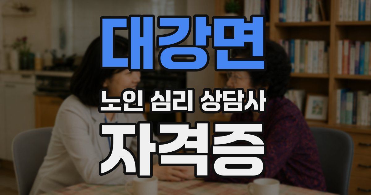 대강면 노인 심리 상담사 자격증