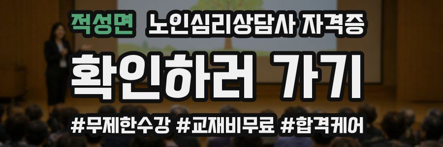 적성면 노인 심리 상담사 자격증