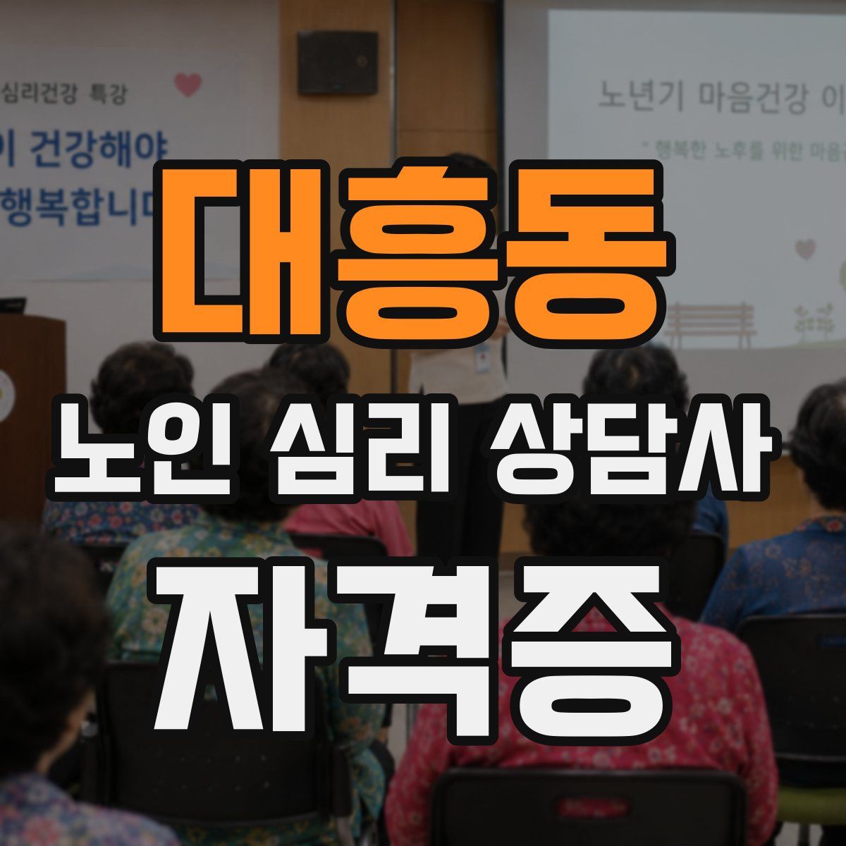 대흥동 노인 심리 상담사 자격증
