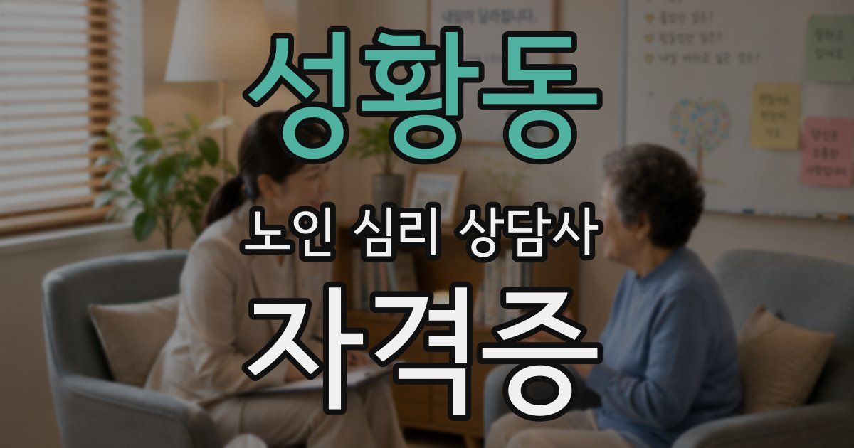 성황동 노인 심리 상담사 자격증