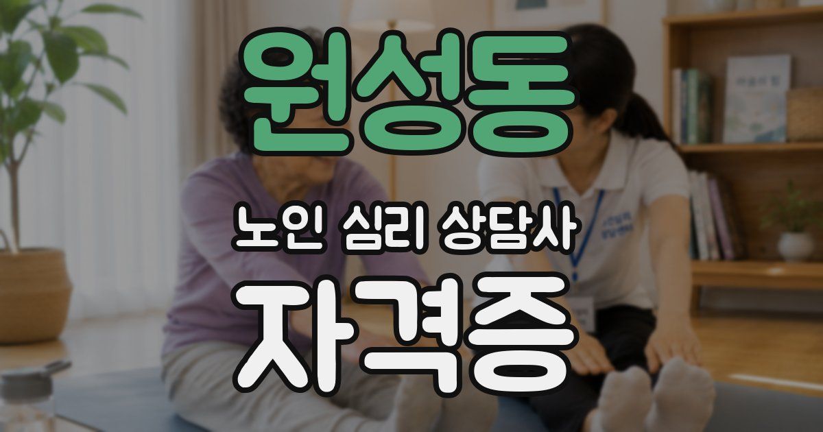 원성동 노인 심리 상담사 자격증