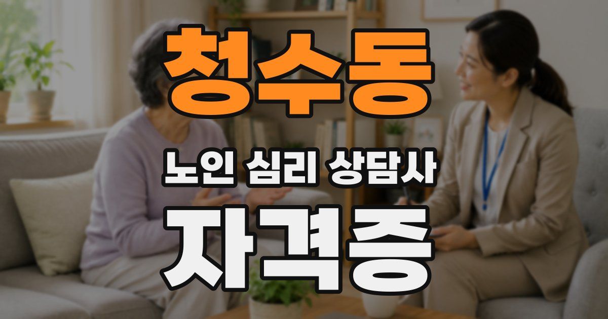 청수동 노인 심리 상담사 자격증