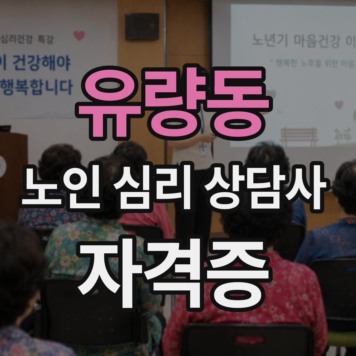 유량동 노인 심리 상담사 자격증