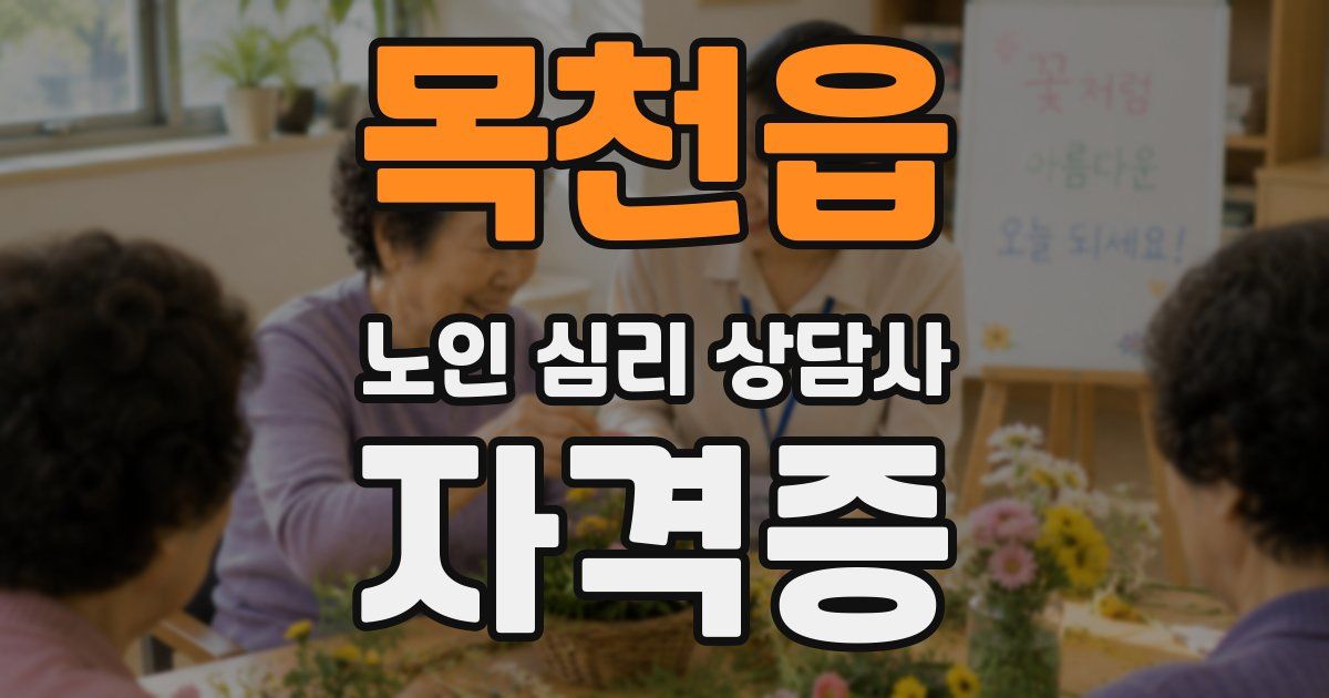 목천읍 노인 심리 상담사 자격증