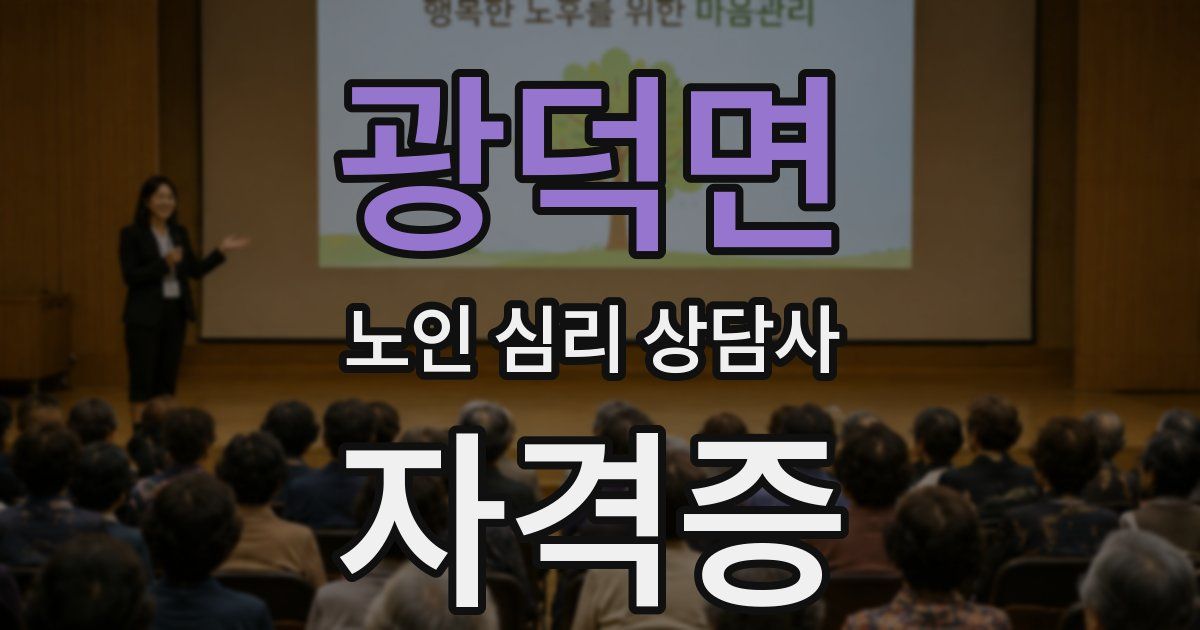 광덕면 노인 심리 상담사 자격증
