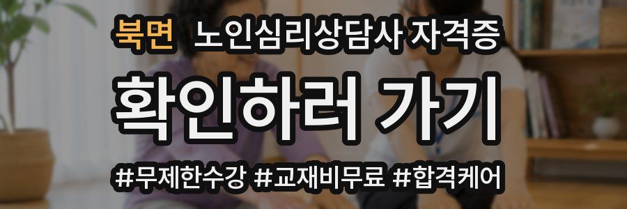 북면 노인 심리 상담사 자격증