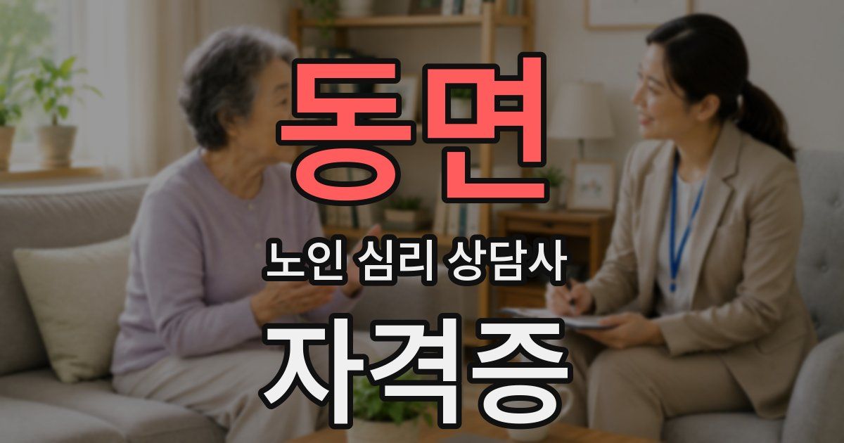 동면 노인 심리 상담사 자격증