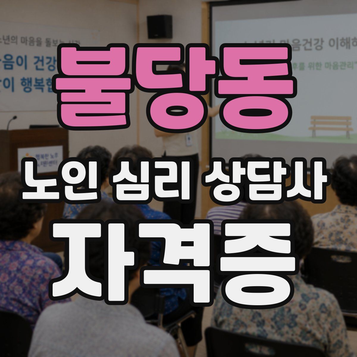 불당동 노인 심리 상담사 자격증