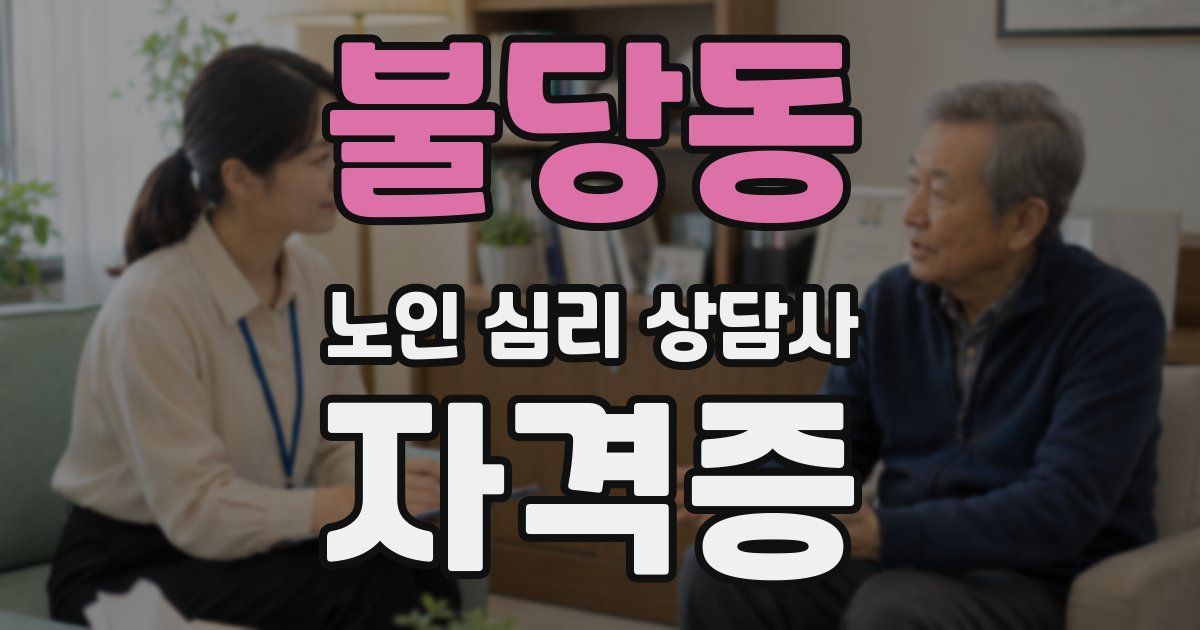 불당동 노인 심리 상담사 자격증