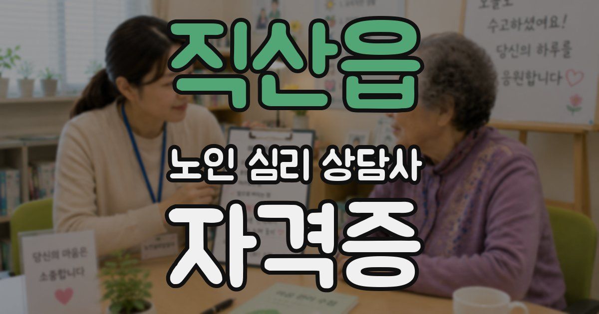 직산읍 노인 심리 상담사 자격증