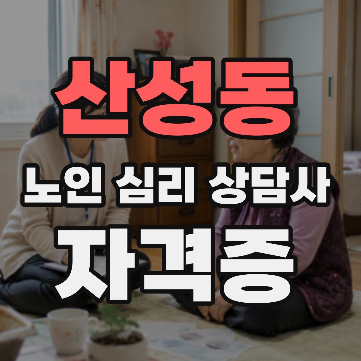 산성동 노인 심리 상담사 자격증