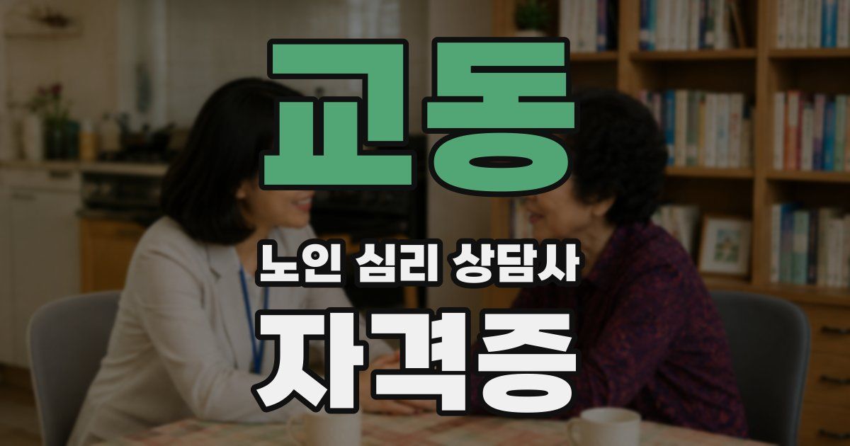 교동 노인 심리 상담사 자격증