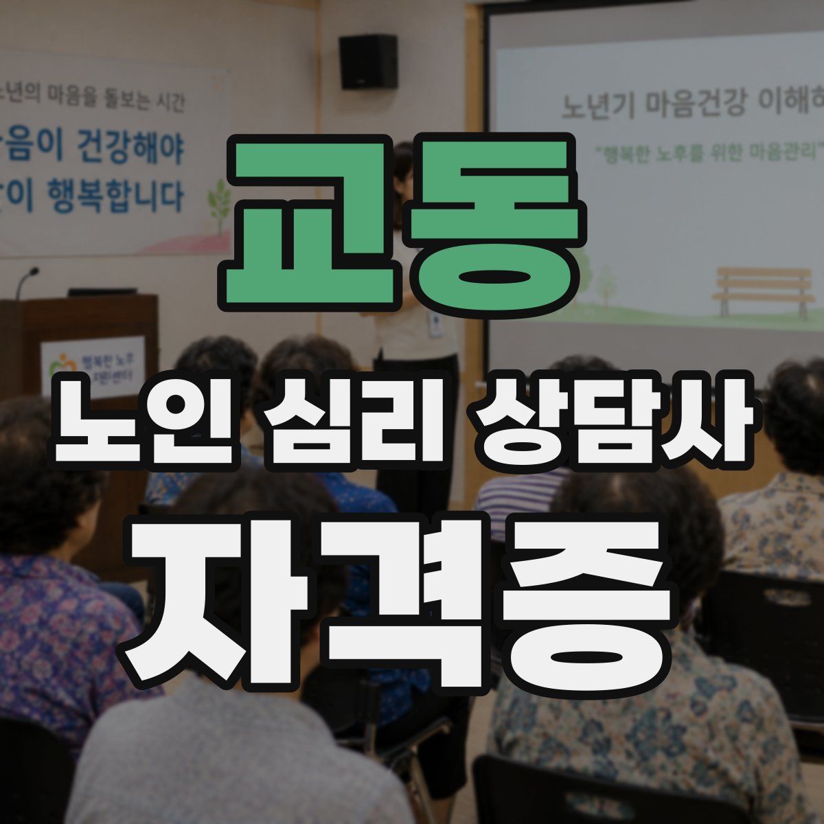 교동 노인 심리 상담사 자격증