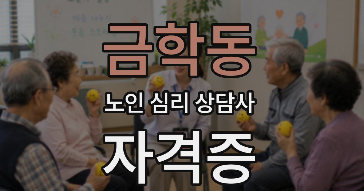 금학동 노인 심리 상담사 자격증