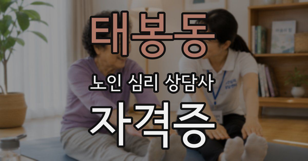 태봉동 노인 심리 상담사 자격증