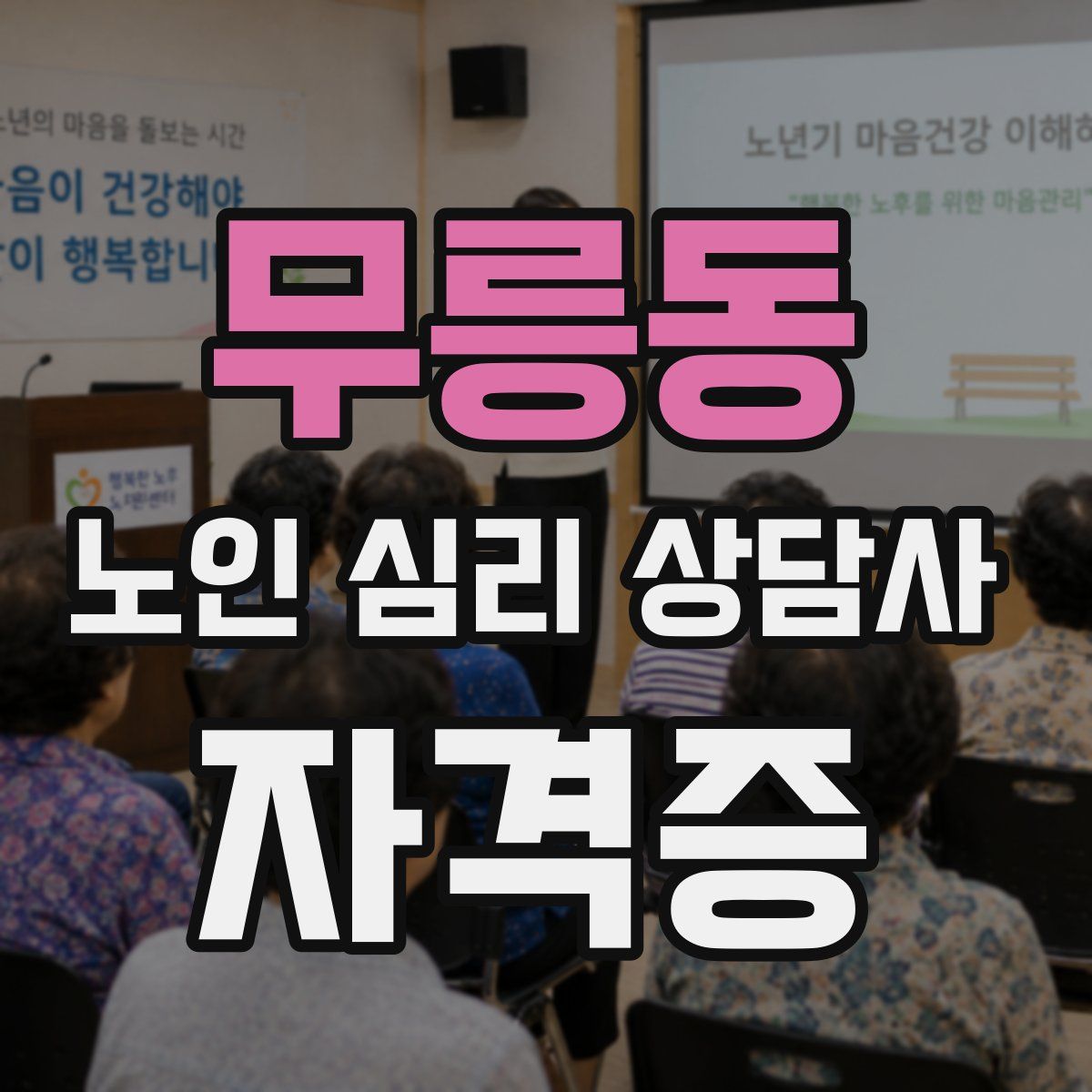 무릉동 노인 심리 상담사 자격증
