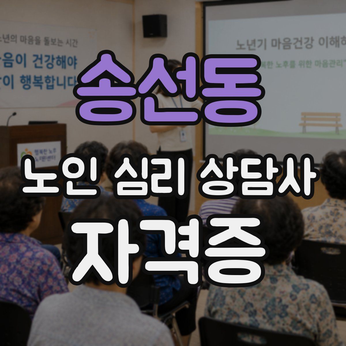 송선동 노인 심리 상담사 자격증