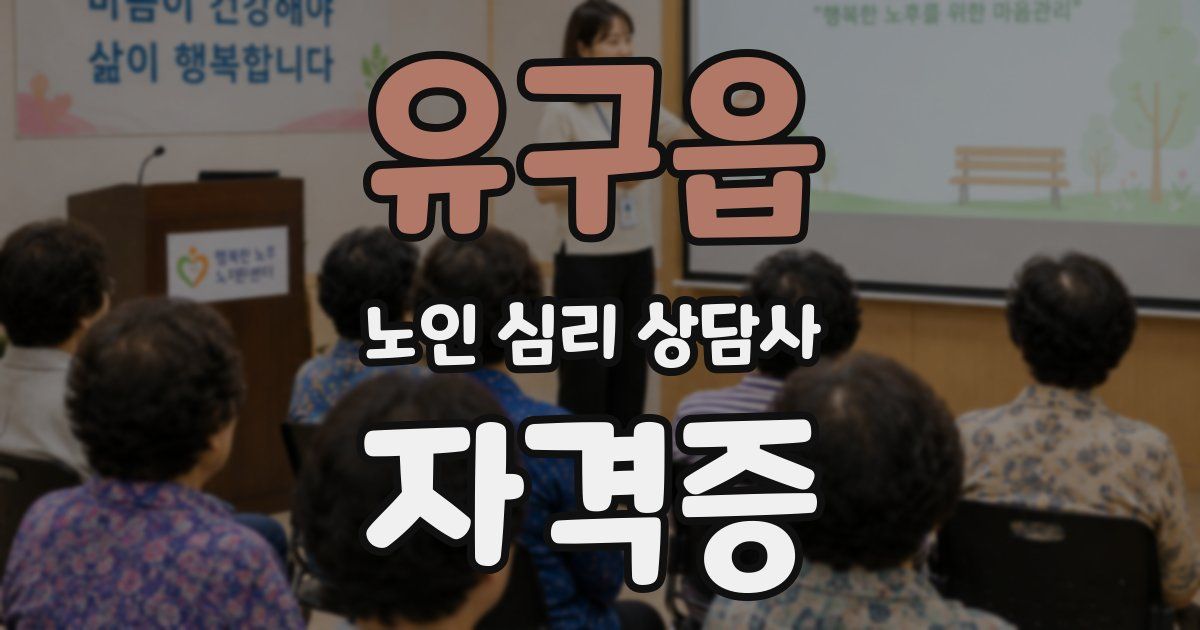 유구읍 노인 심리 상담사 자격증