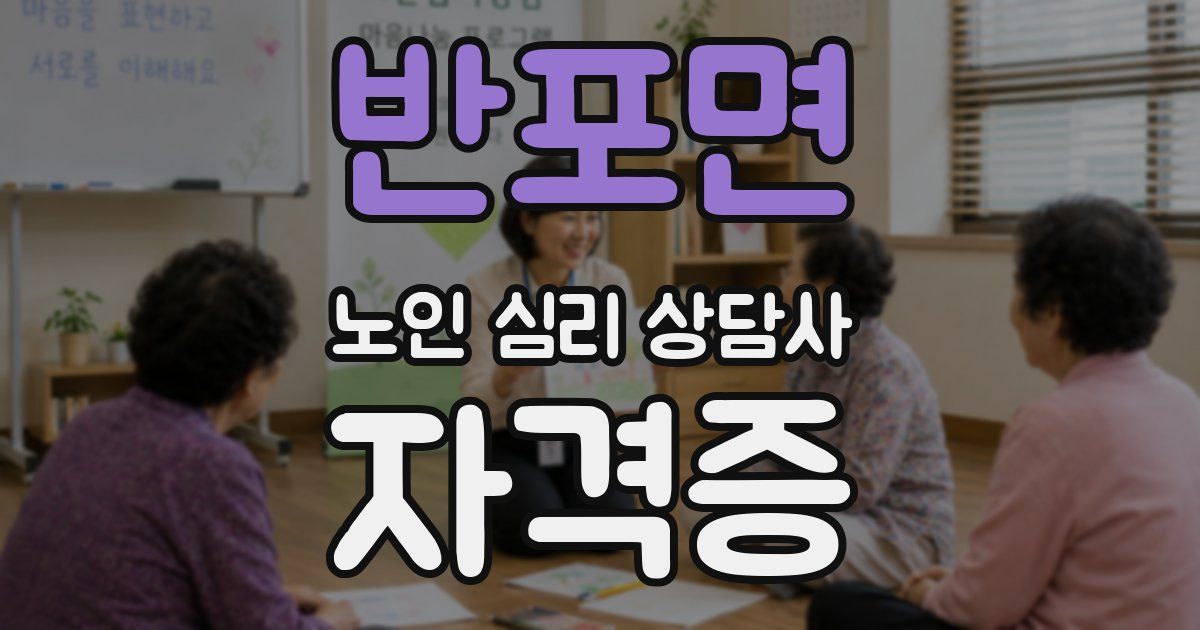 반포면 노인 심리 상담사 자격증