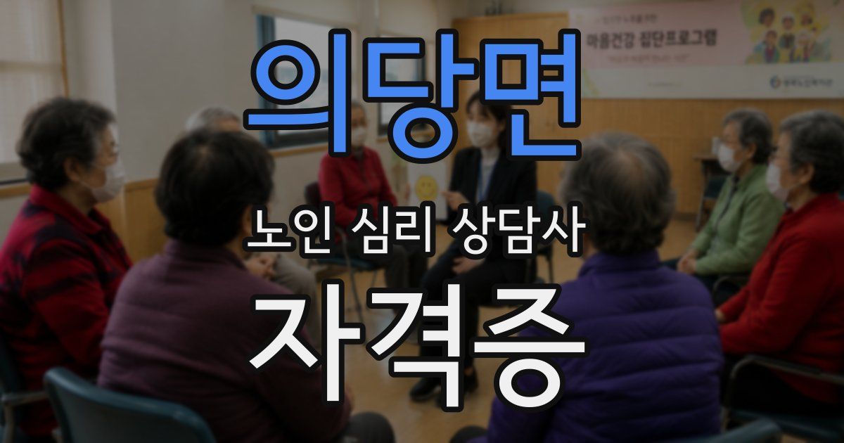 의당면 노인 심리 상담사 자격증