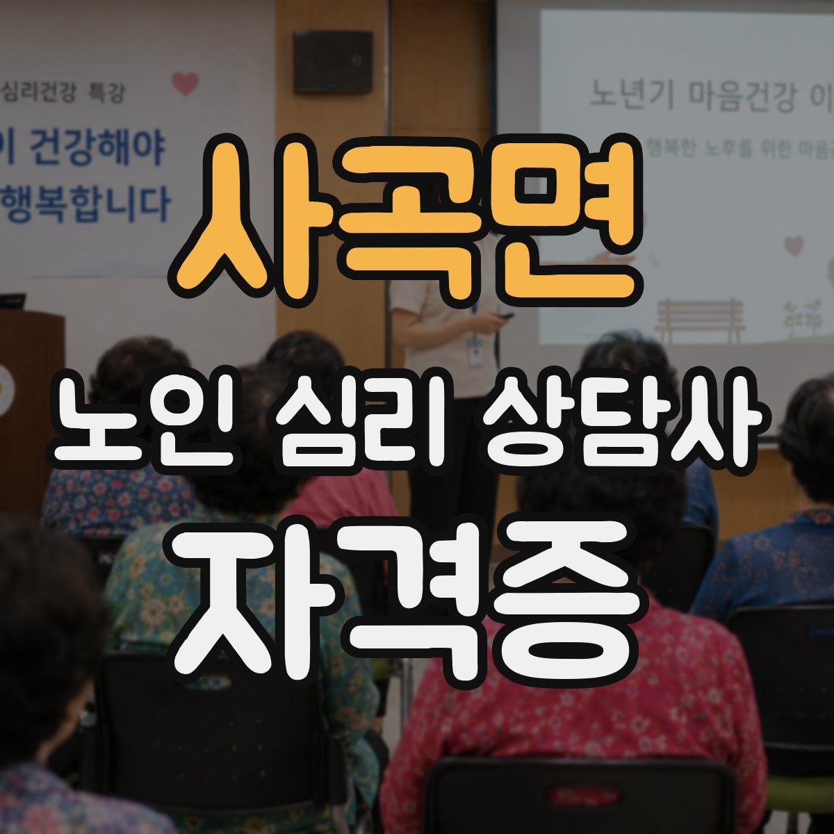 사곡면 노인 심리 상담사 자격증