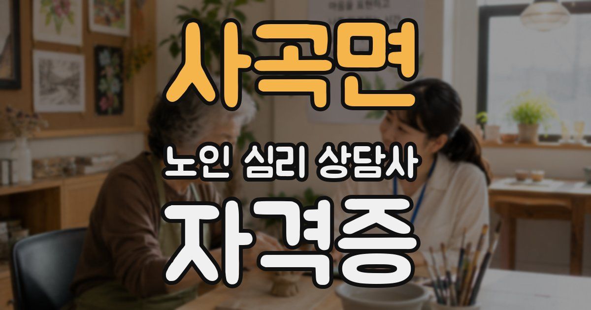 사곡면 노인 심리 상담사 자격증