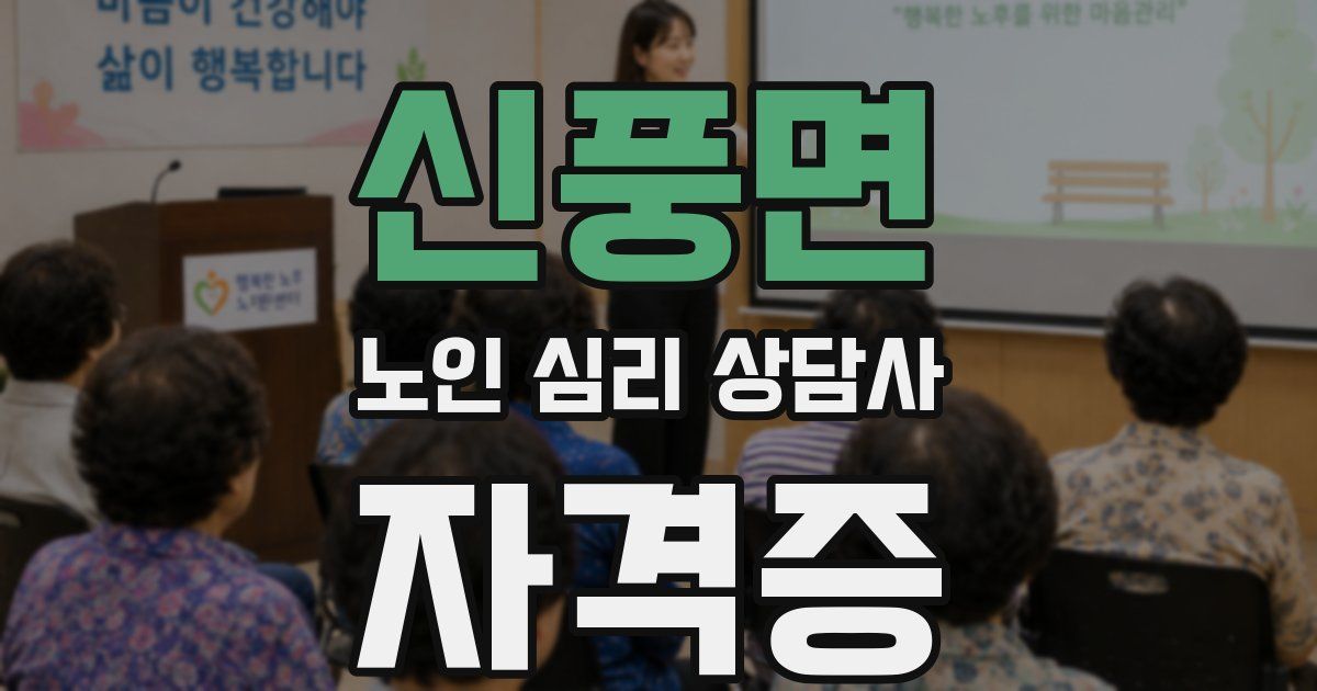 신풍면 노인 심리 상담사 자격증