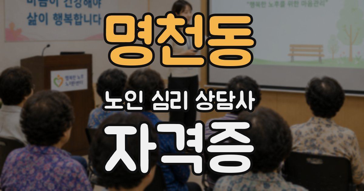 명천동 노인 심리 상담사 자격증