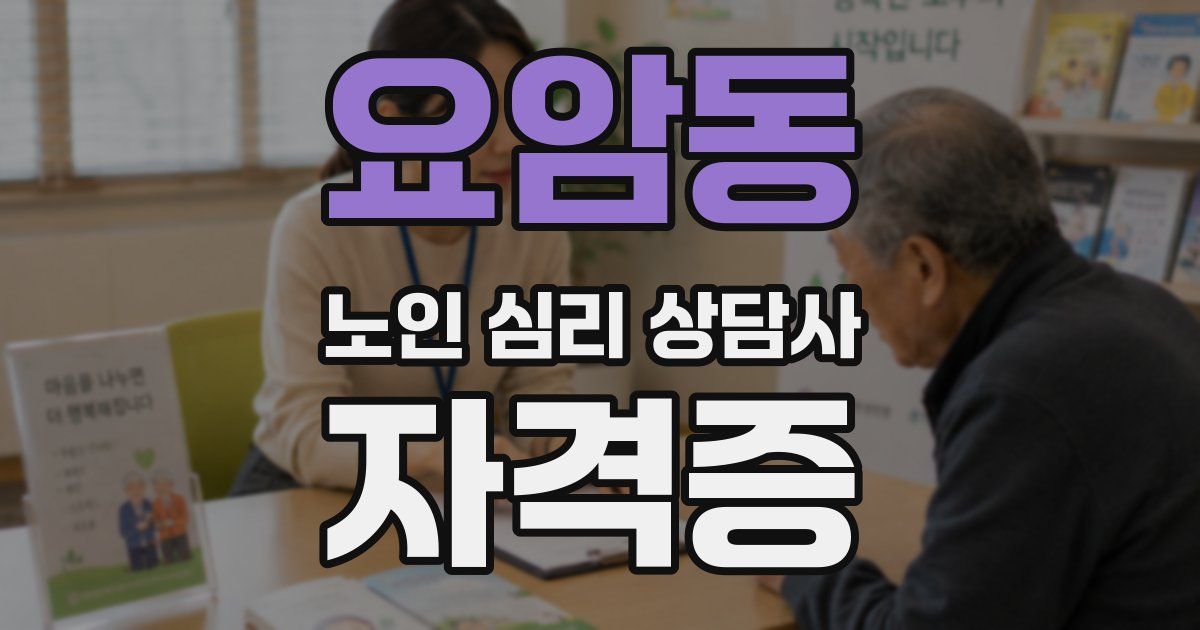 요암동 노인 심리 상담사 자격증