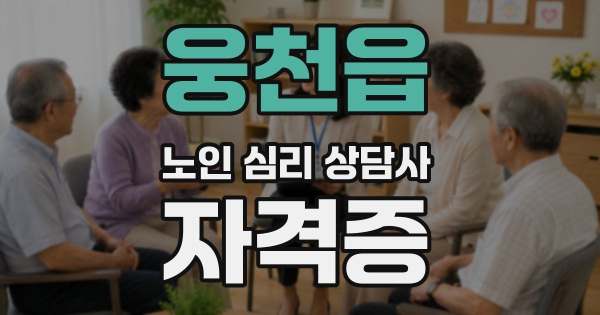 웅천읍 노인 심리 상담사 자격증