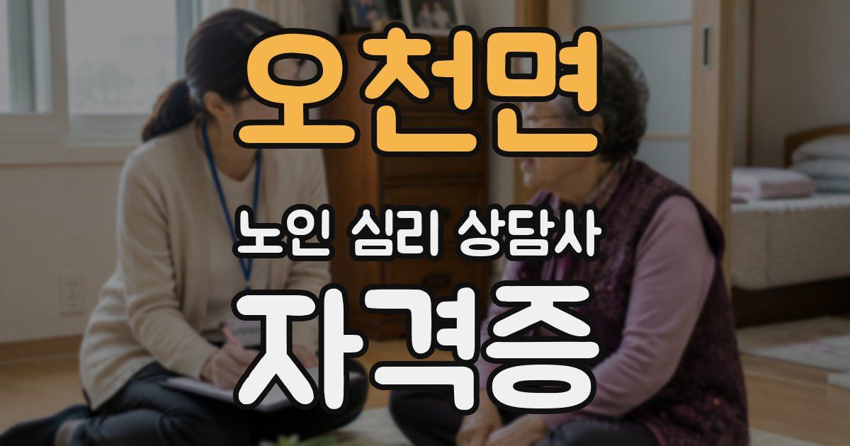 오천면 노인 심리 상담사 자격증
