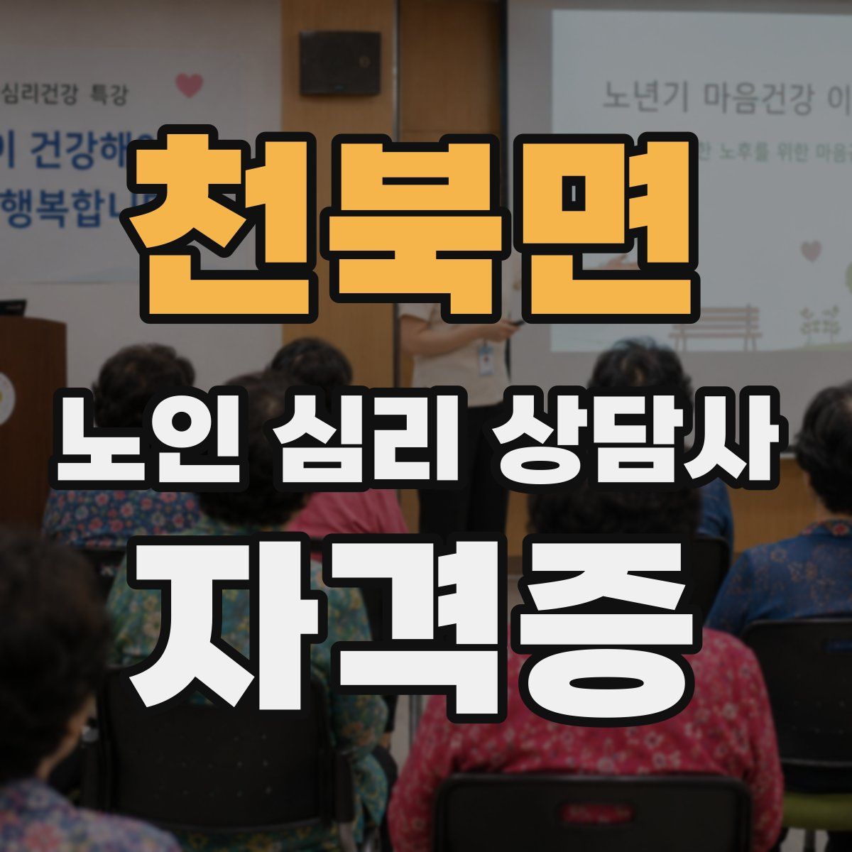 천북면 노인 심리 상담사 자격증