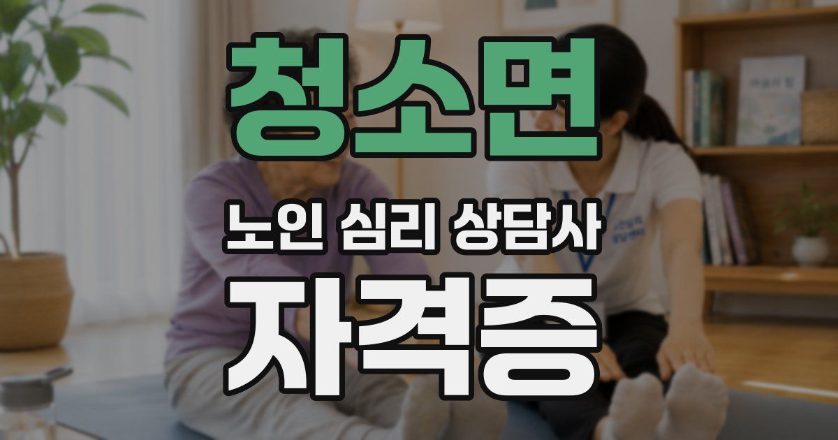 청소면 노인 심리 상담사 자격증