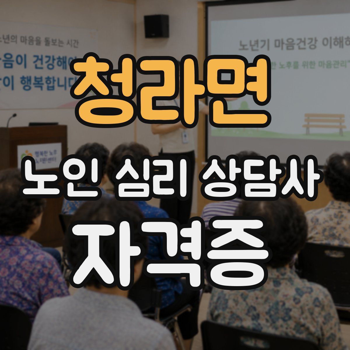 청라면 노인 심리 상담사 자격증