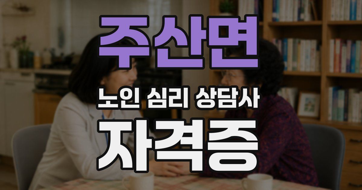 주산면 노인 심리 상담사 자격증