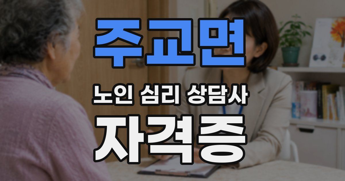 주교면 노인 심리 상담사 자격증