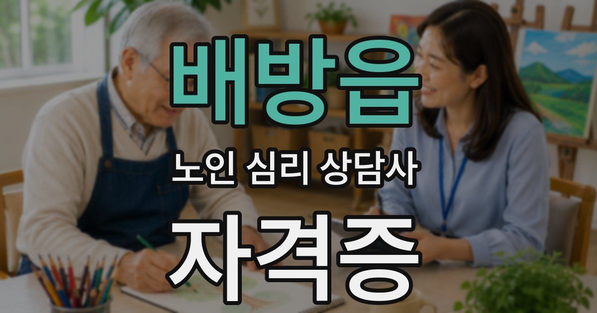 배방읍 노인 심리 상담사 자격증