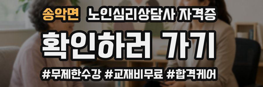 송악면 노인 심리 상담사 자격증