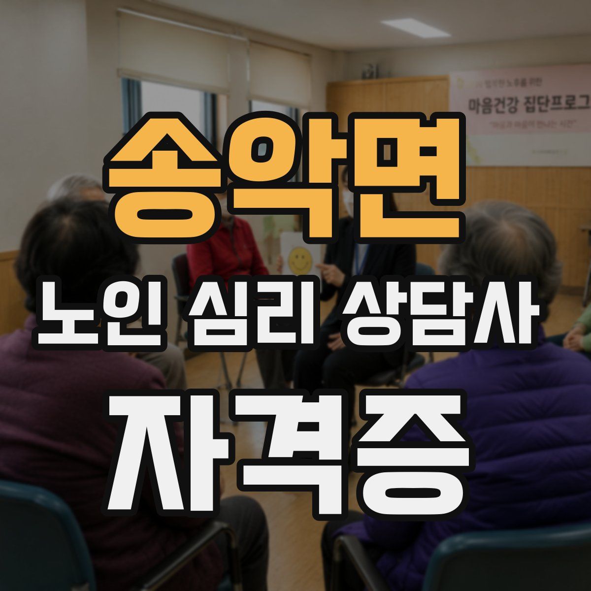 송악면 노인 심리 상담사 자격증