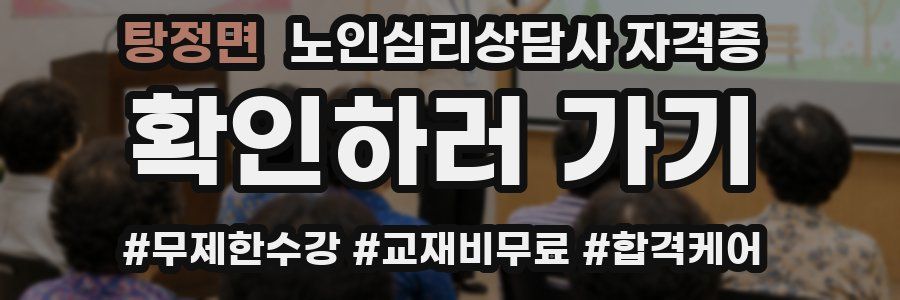 탕정면 노인 심리 상담사 자격증