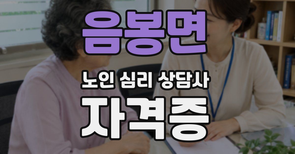 음봉면 노인 심리 상담사 자격증
