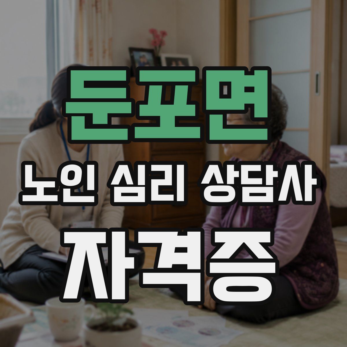 둔포면 노인 심리 상담사 자격증