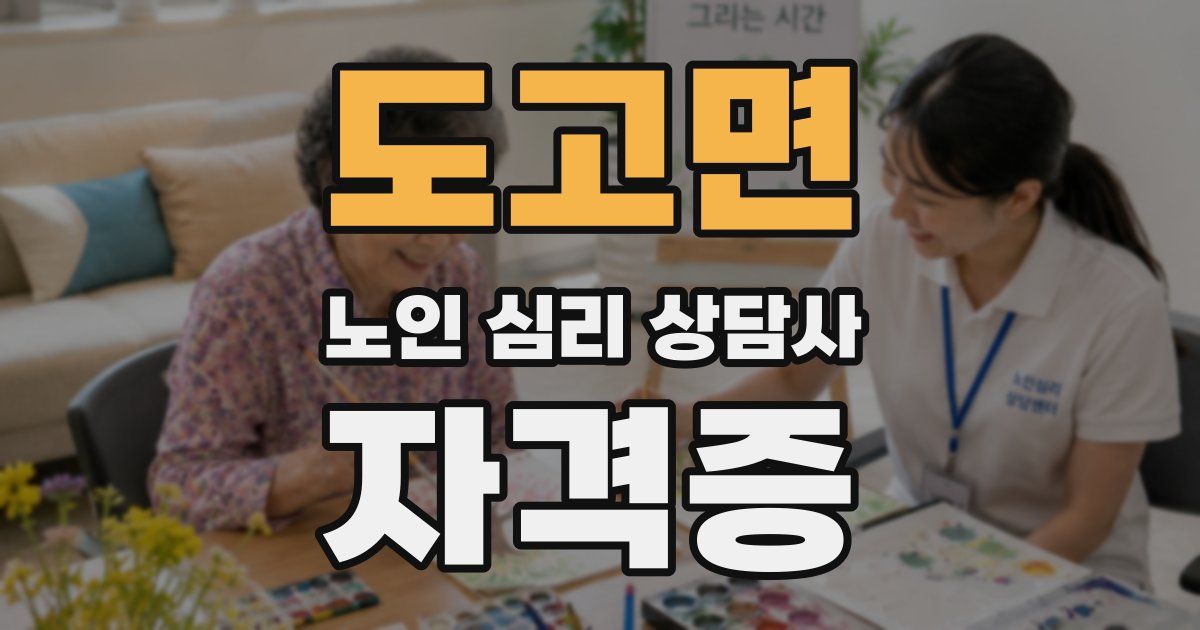 도고면 노인 심리 상담사 자격증