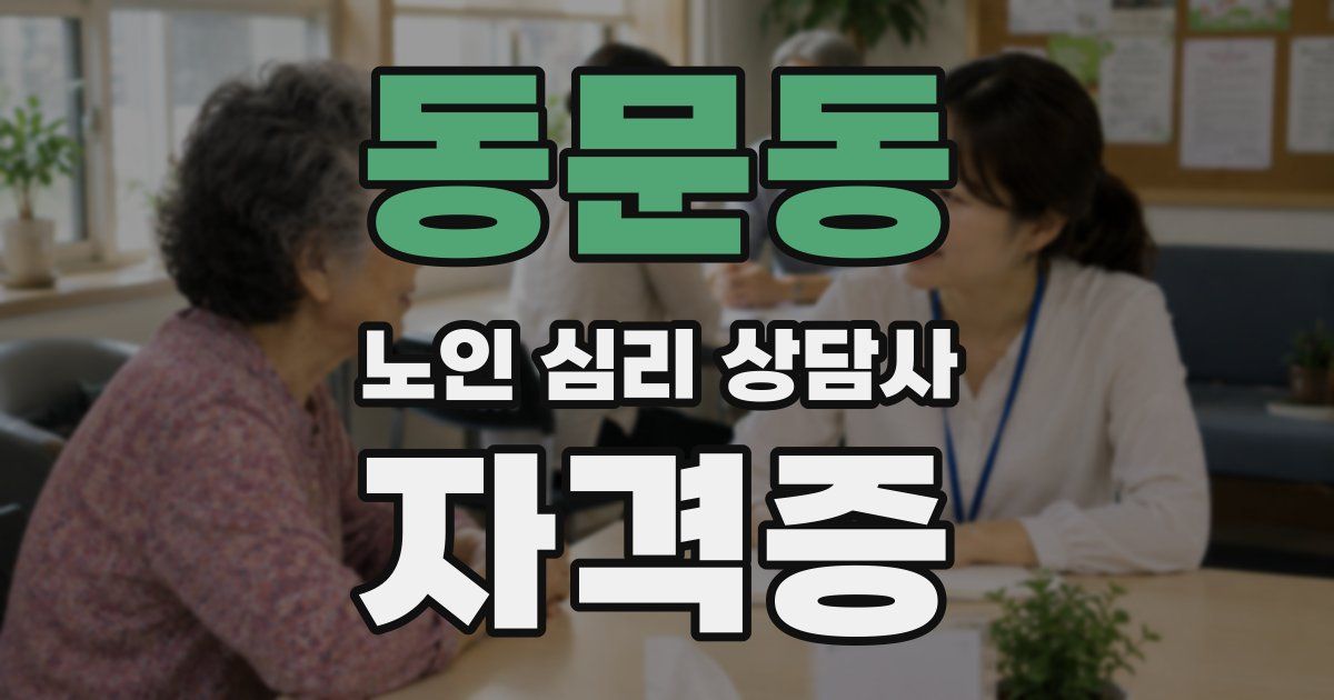 동문동 노인 심리 상담사 자격증