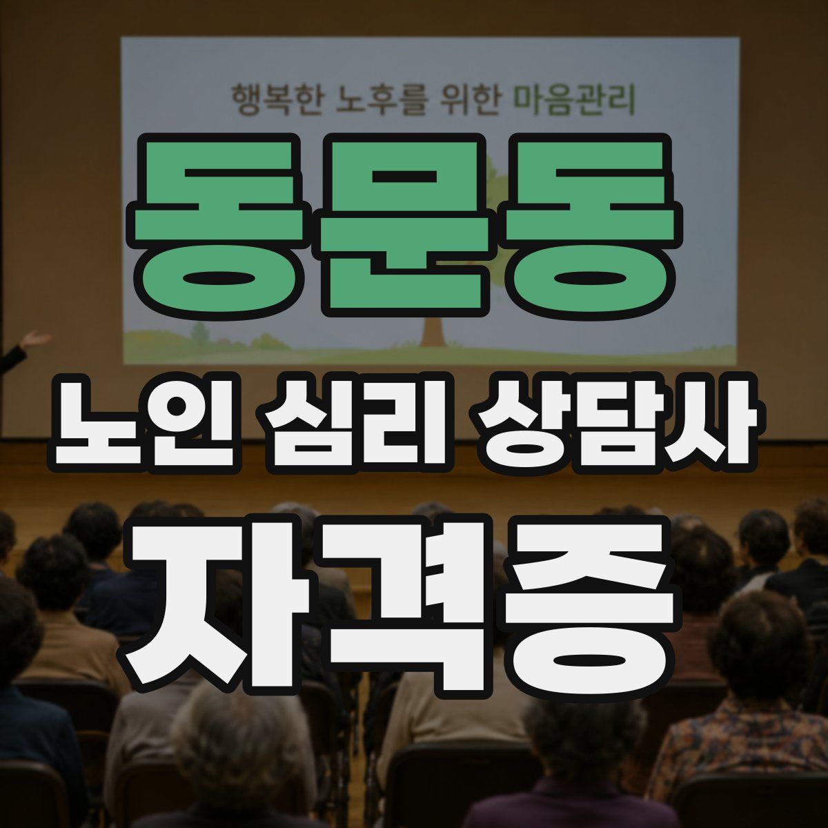 동문동 노인 심리 상담사 자격증