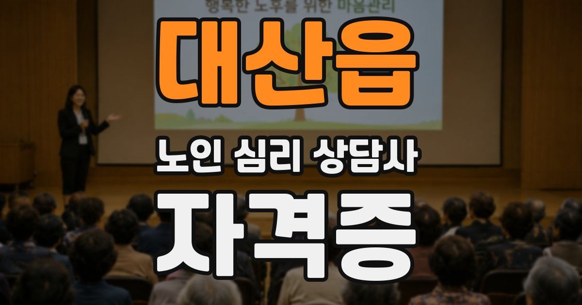 대산읍 노인 심리 상담사 자격증